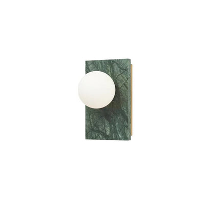 Marble Square Base Glass Ball 1-Light Wall Sconce Lamp