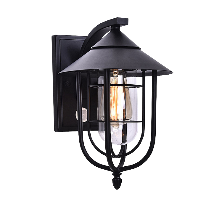 Iron Human Body Sensing 1-Light Outdoor Wall Sconce Lamp