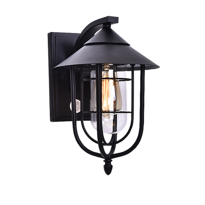 Iron Human Body Sensing 1-Light Outdoor Wall Sconce Lamp