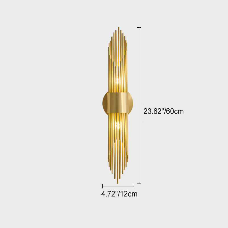 Cylindrical Copper Acrylic 2-Light Wall Sconce Lamp
