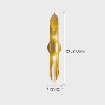 Cylindrical Copper Acrylic 2-Light Wall Sconce Lamp