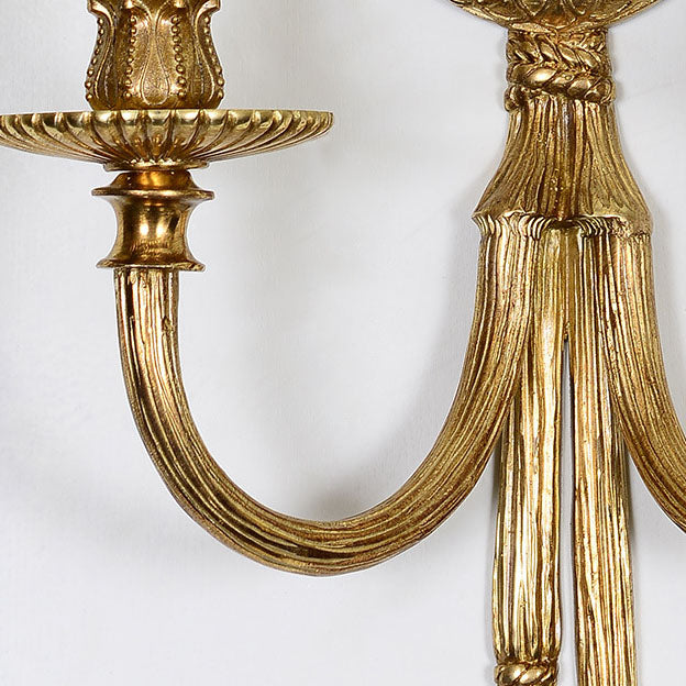 French Cylinder Sconce Full Brass 2-Light Wall Sconce Lamp