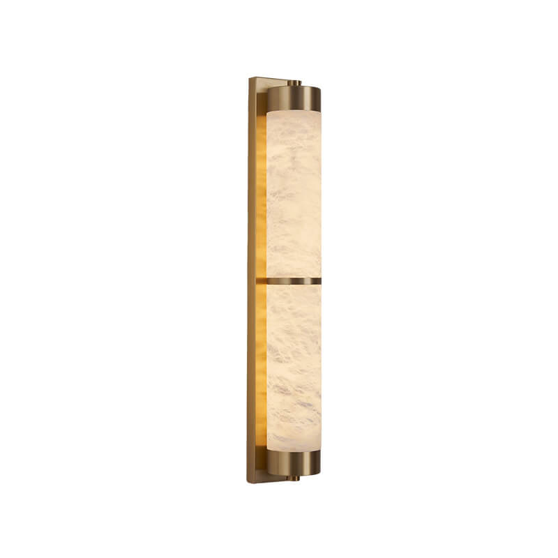 Light Luxury Full Copper Marble Column LED Wall Sconce Lamp