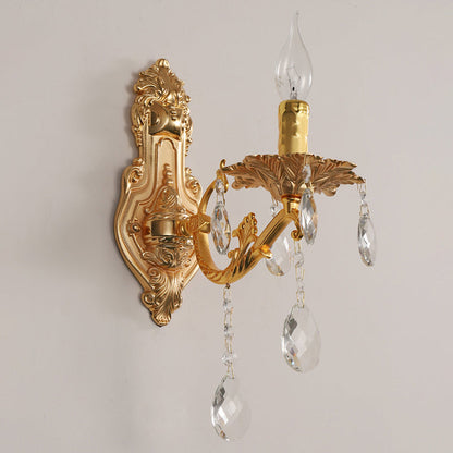 French Gold Zinc Carved Sconce 1/2 Light Wall Sconce Lamp