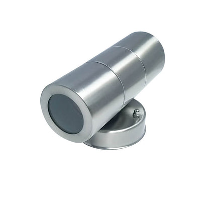 Stainless Steel Cylinder 2-Light Wall Sconce Lamp