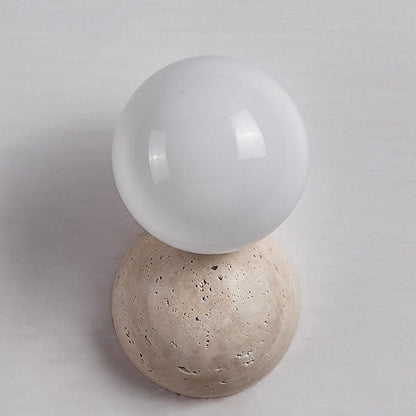 Japanese Round Ball Stone 1-Light Wall Sconce Lamp