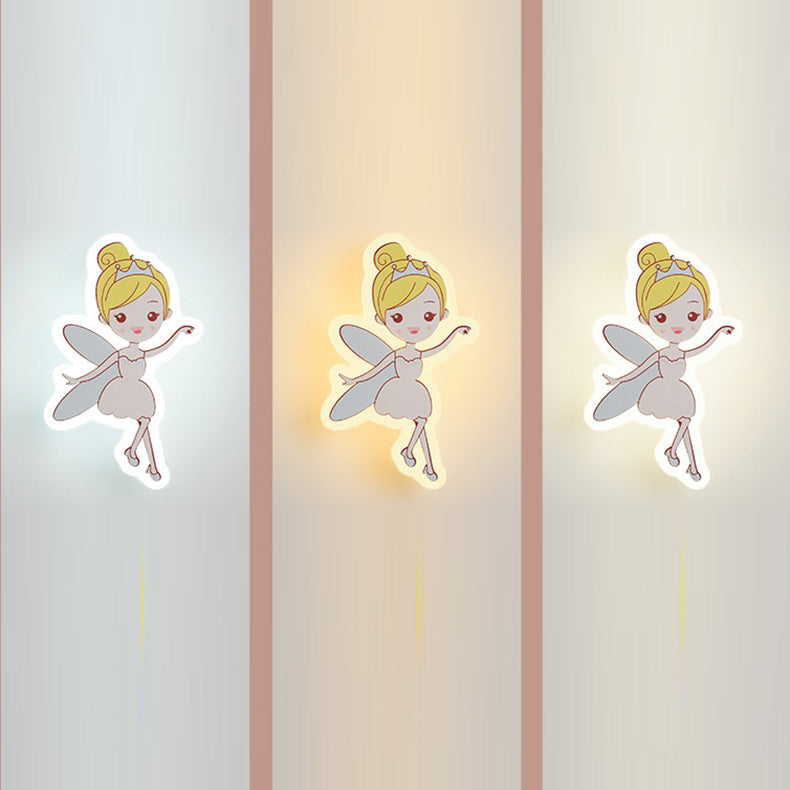 Acrylic Fairy Astronaut Iron LED Kids Wall Sconce Lamp