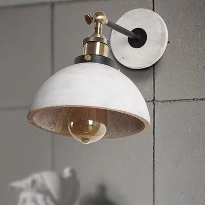 Round Flared Aluminum Cement 1-Light Wall Sconce Lamp