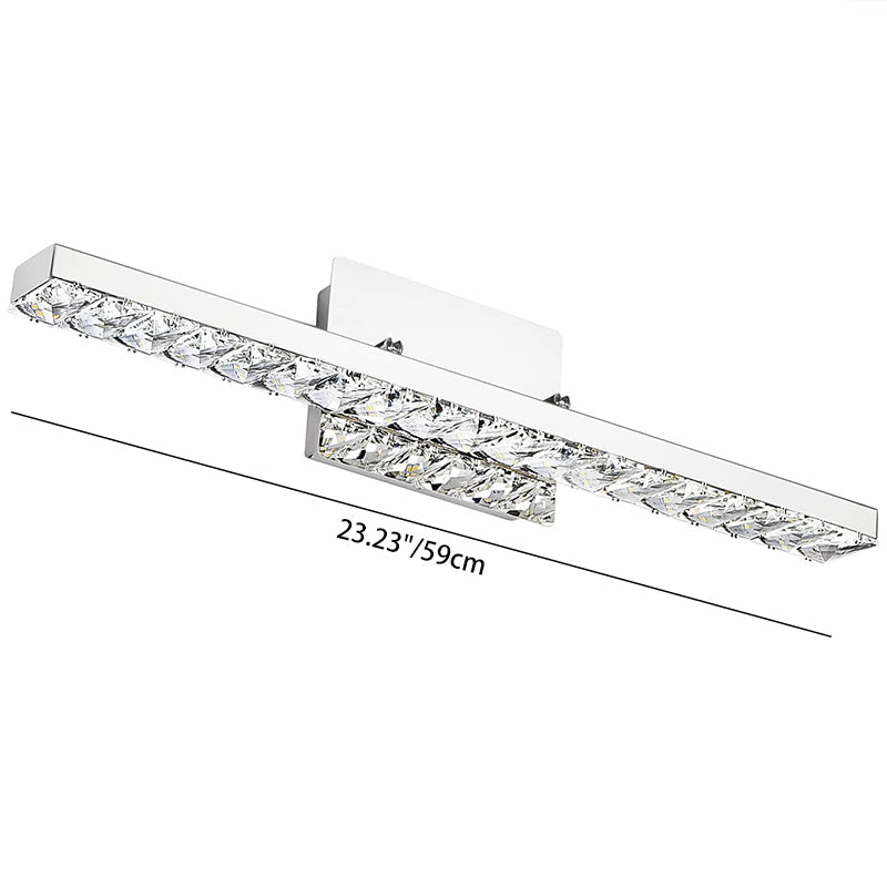 Strip Steel Crystal LED Wall Sconce Lamp Vanity Light