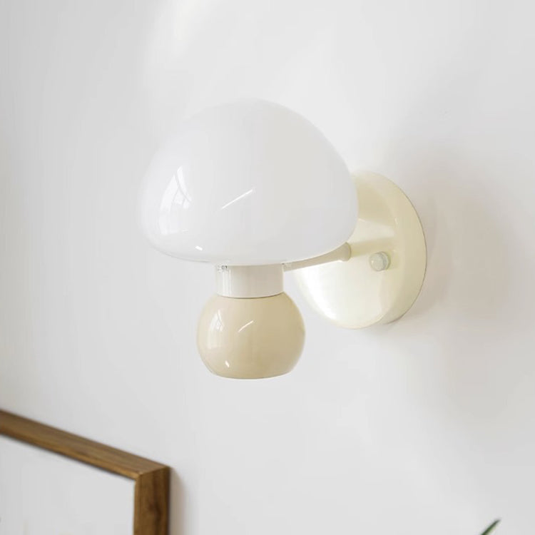 Creative Mushroom Iron Glass 1-Light Wall Sconce Lamp