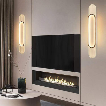 Nordic Iron Acrylic Strip Elliptical LED Wall Sconce Lamp