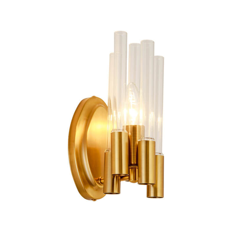 Light Wrought Iron Long Tube 1-Light Wall Sconce Lamp
