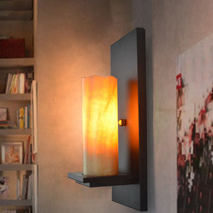 Industrial Vintage Iron Marble 1-Light Wall Sconce Lamp