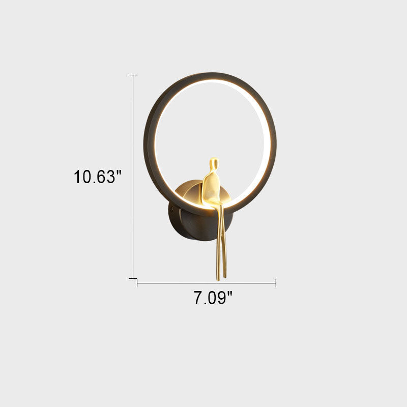 Nordic Minimalist Round Full Copper LED Wall Scone Lamp