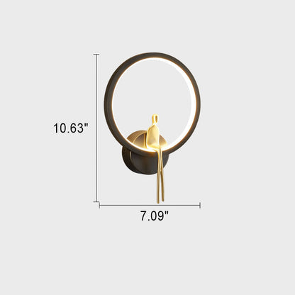 Nordic Minimalist Round Full Copper LED Wall Scone Lamp