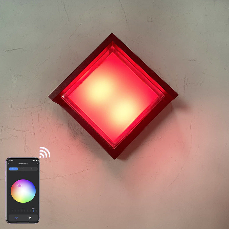 Aluminum Rhombus Smart App Dimming LED Wall Sconce Lamp