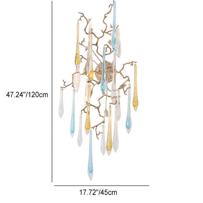 Deco Drops Full Copper Crystal 6-Light Wall Sconce Lamp