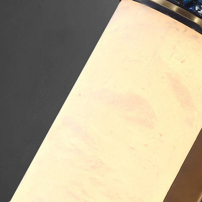 Chinese Marble Copper Column Brass LED Wall Sconce Lamp