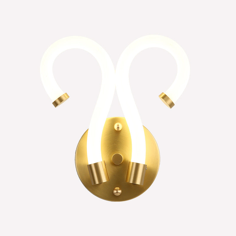 Brass Oval Figure Six Eight Letter LED Wall Sconce Lamp