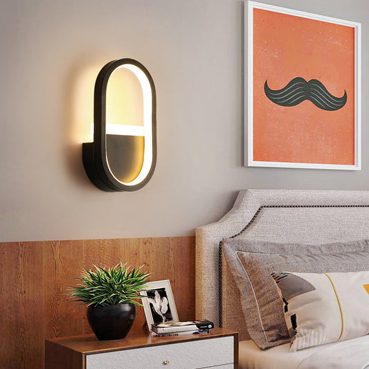 Iron Silicone Elliptical Circular Arc LED Wall Sconce Lamp