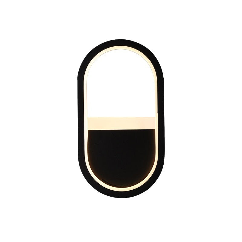 Iron Silicone Elliptical Circular Arc LED Wall Sconce Lamp