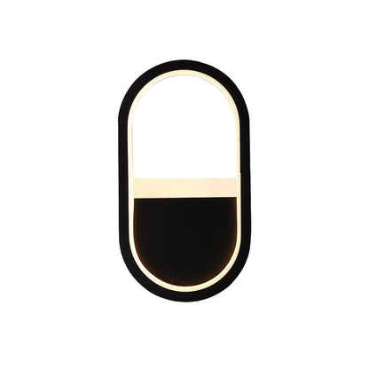 Iron Silicone Elliptical Circular Arc LED Wall Sconce Lamp
