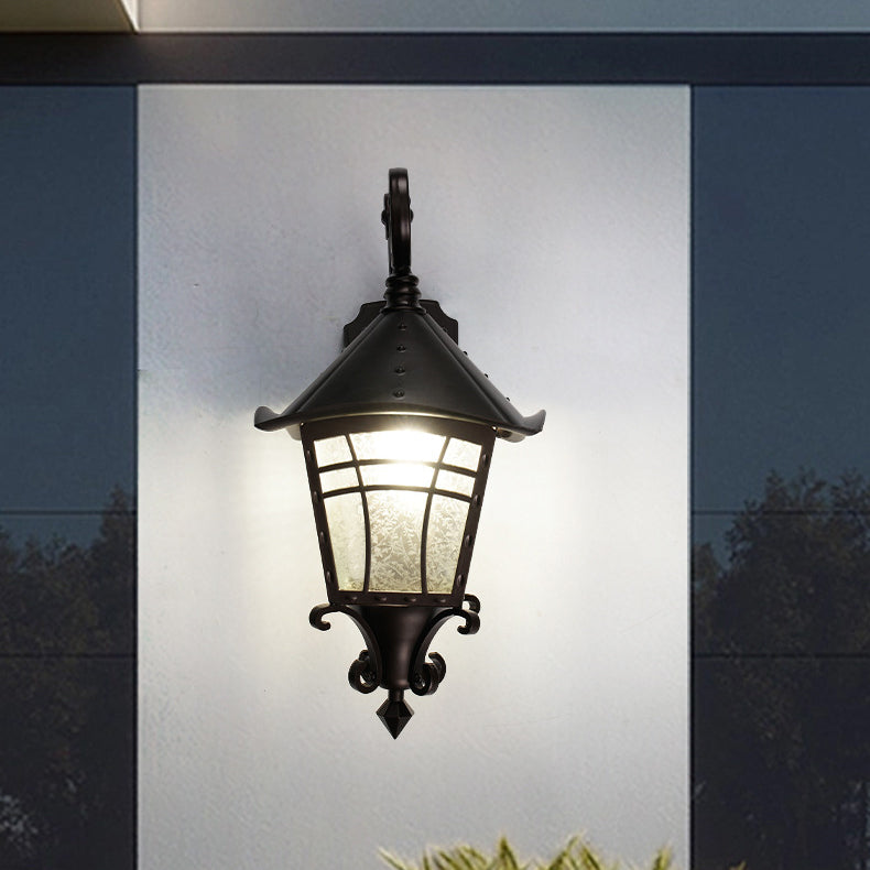 Waterproof Glass Cone Cylinder 1-Light Wall Sconce Lamp