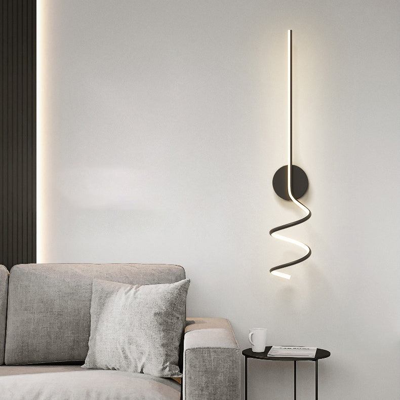 Modern Minimalist Spiral Aluminum Iron LED Wall Sconce Lamp