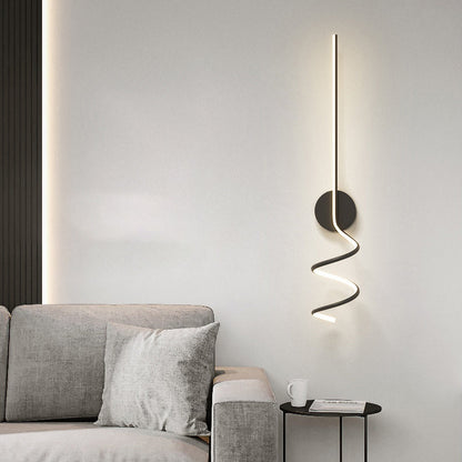 Modern Minimalist Spiral Aluminum Iron LED Wall Sconce Lamp