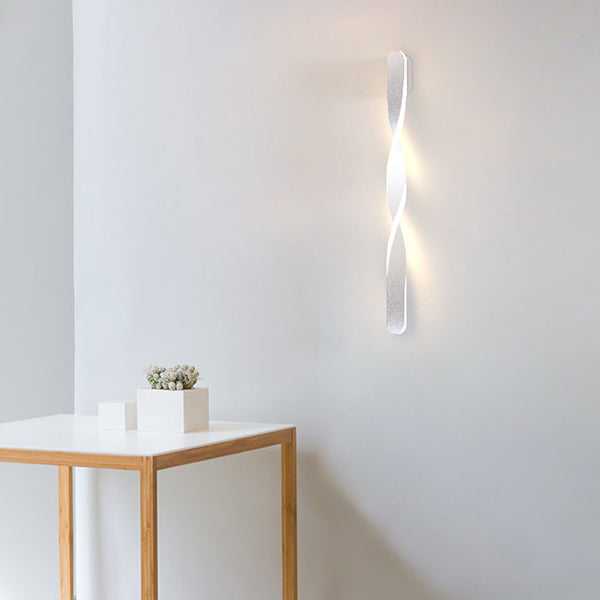 Spiral Long Aluminum Silicone LED Wall Sconce Lamp