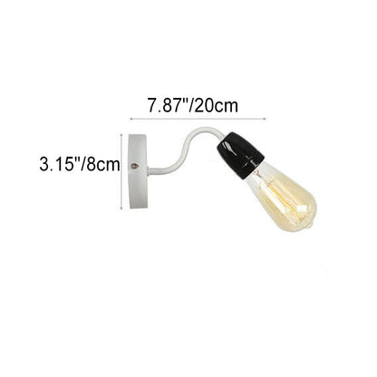 Ceramic Iron Head Exposed Bulb 1-Light Wall Sconce Lamp