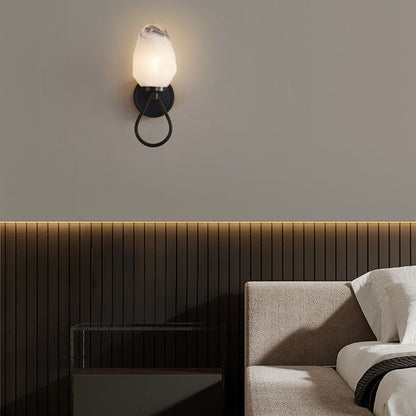 Brass Geometrical Glass Shade 1-Light Wall Sconce Lamp