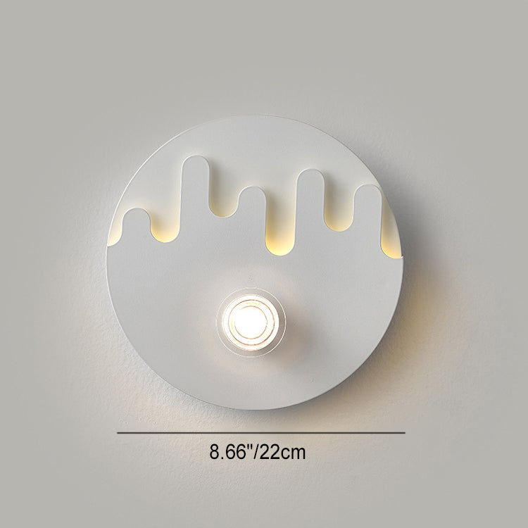 Cream Round Love Wave Iron Acrylic LED Wall Sconce Lamp