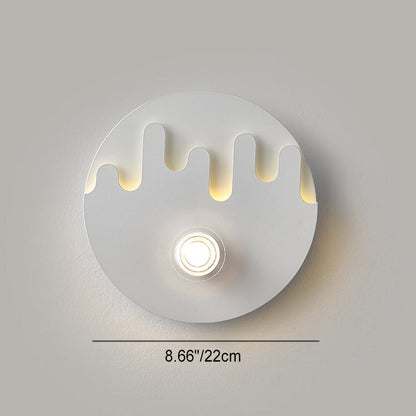 Cream Round Love Wave Iron Acrylic LED Wall Sconce Lamp