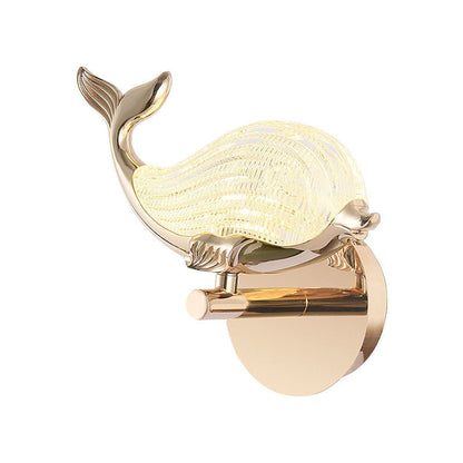 Nordic Light Luxury Aluminum Whale LED Wall Sconce Lamp