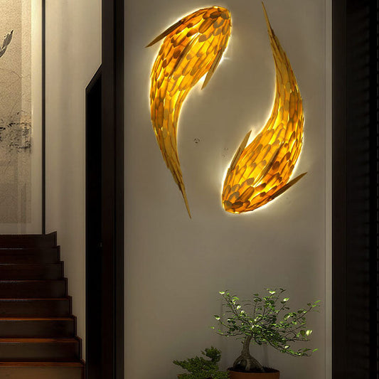 Decorative Linden Wood Hardware 2/4 Light Wall Sconce Lamp