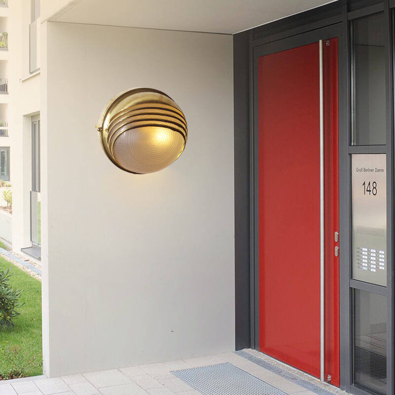 Glass Zinc Alloy Half Round 1-Light Wall Sconce Lamp