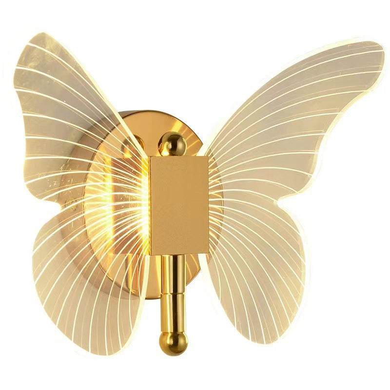 Minimalist Butterfly Metal Acrylic LED Wall Sconce Lamp