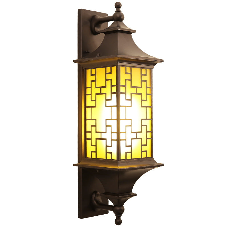 Chinese Cage Waterproof 1-Light Outdoor Wall Sconce Lamp