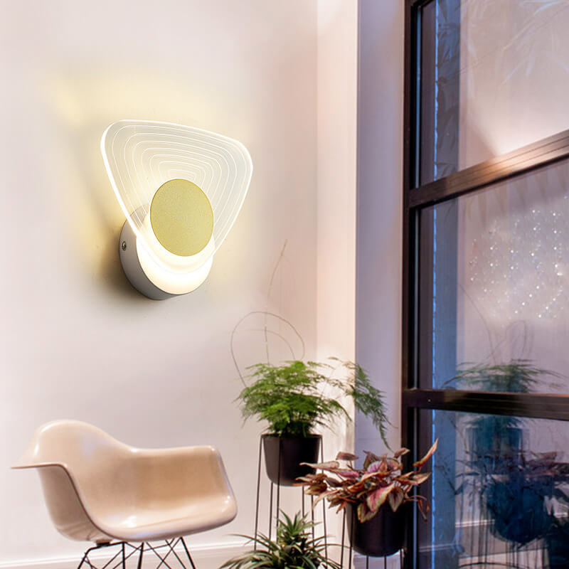 Light Luxury Gold Geometric Acrylic LED Wall Sconce Lamp