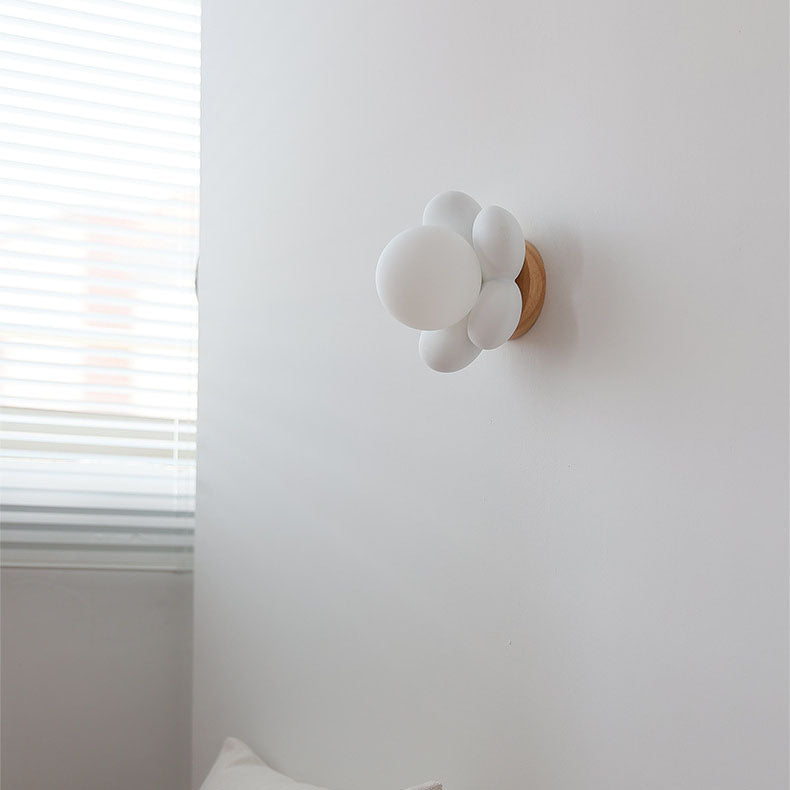 Flowers Shape Glass Ceramic 1-Light Kids Wall Sconce Lamp