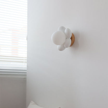 Flowers Shape Glass Ceramic 1-Light Kids Wall Sconce Lamp