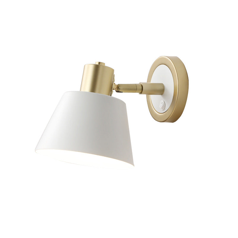 Minimalist Pure White Hardware 1-Light Wall Sconce Lamp
