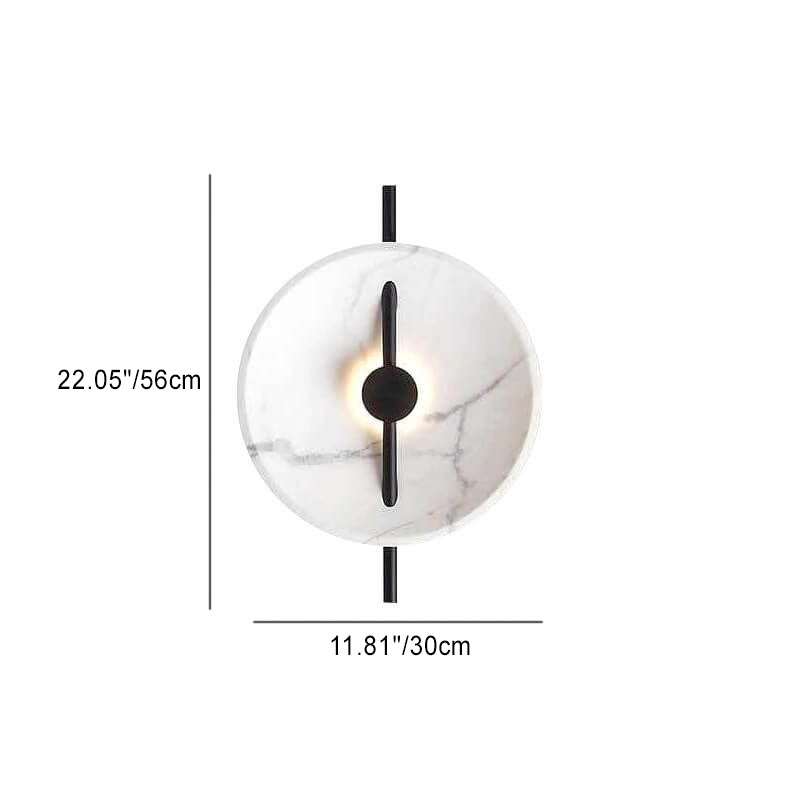 Scandinavian Round Marble Iron LED Wall Sconce Lamp