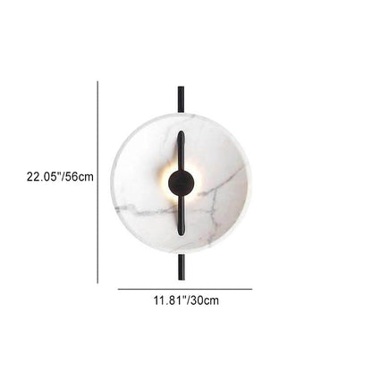 Scandinavian Round Marble Iron LED Wall Sconce Lamp
