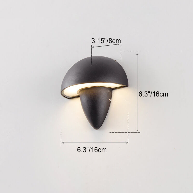 Waterproof Aluminum Mushroom LED Outdoor Wall Sconce Lamp