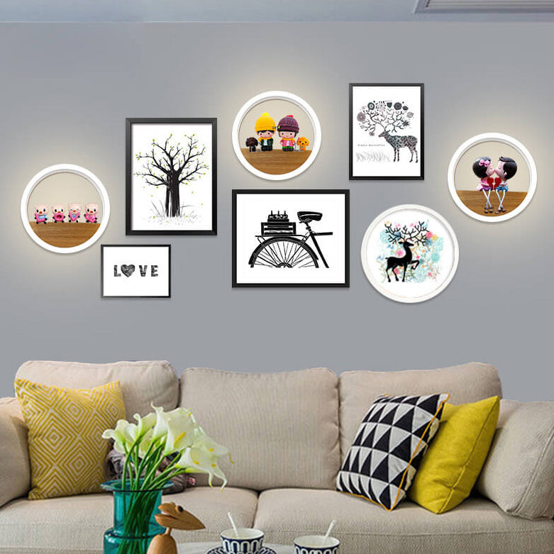 Solid Acrylic Storage Decoration Round LED Wall Sconce Lamp