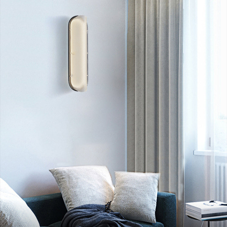 Iron Pattern Acrylic Column Shade LED Wall Sconce Lamp