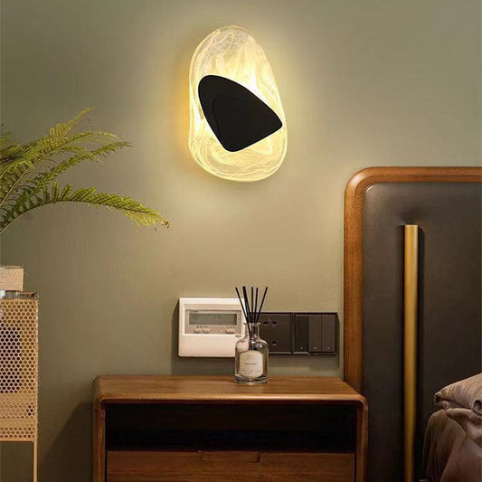 Irregular Oval Hardware Glass LED Wall Sconce Lamp