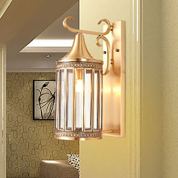 Copper Glass Tubular Shade 1/3-Light Wall Sconce Lamp
